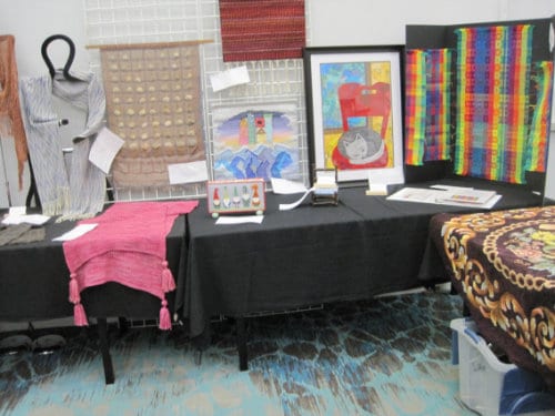 2023 Fiber Exhibit Tables with weaving